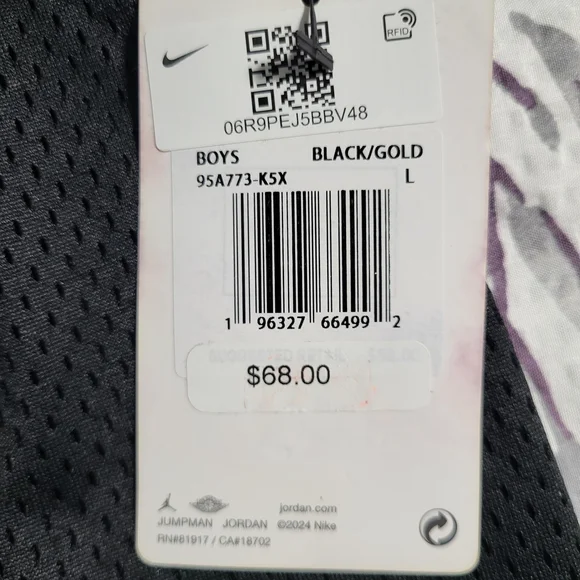 JORDAN Jersey, Authentic, Boys LARGE, Black/Gold, #23 - Picture 3 of 7